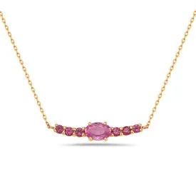 14K Rose Gold Sapphire and Garnet Necklace