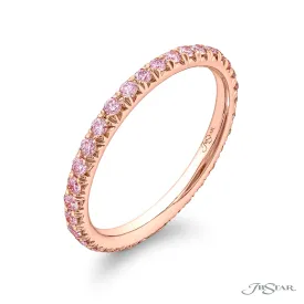 18K PINK GOLD ETERNITY SET WITH 35 FANCY PINK DIAMONDS