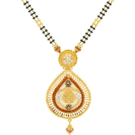 22K Gold Mangalsutra Black Beads Chain, Length 30inches