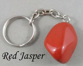 25% OFF!  Red Jasper Stone Keychain 1pc Z089**