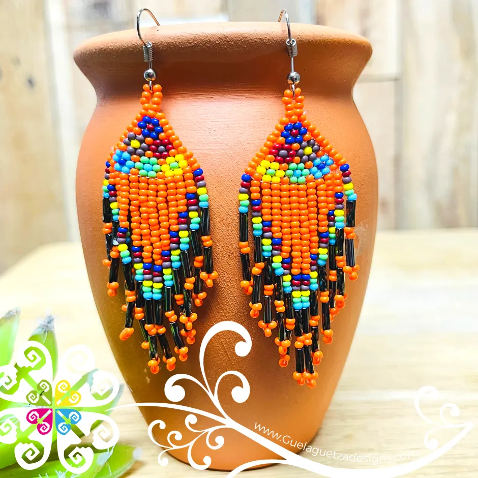 Beaded Petunia Flower Earrings