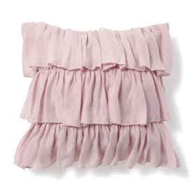 Chiffon Frill Cushion Cover 450 x 450  Pink