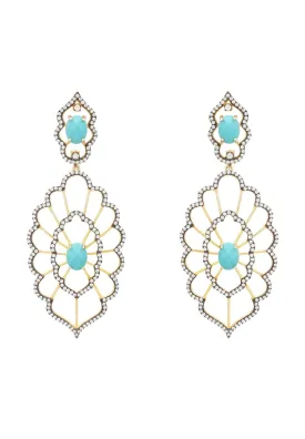 Countessa Earrings White Turquoise Gold