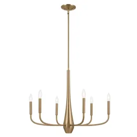 Deela 28" 6-Light Chandelier 1-Tier, Champagne Bronze Finish