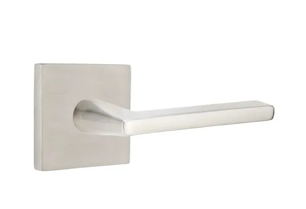 Emtek Stainless Steel Helios Lever Handle with Square Rosette - E658