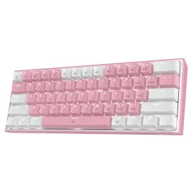 FIZZ K617 60 White & Pink Mechanical keyboard