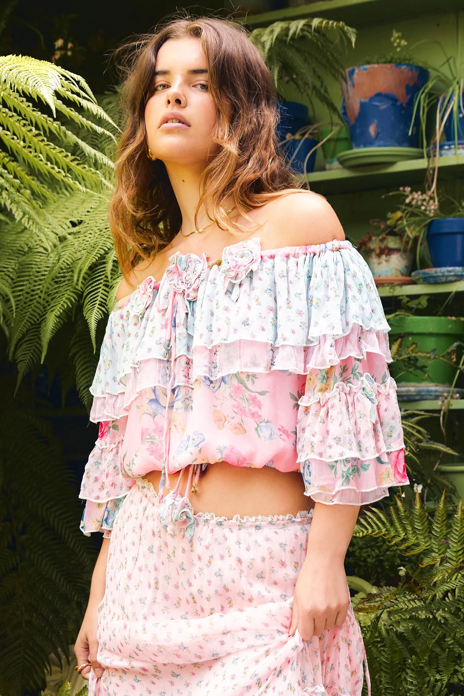 Fontaine Off Shoulder Blouse - Cabbage Tree Lane