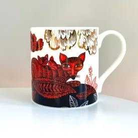 Fox and Cubs Mug - Red/Black