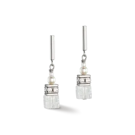 GeoCUBE® Precious Fusion Pearls earrings white