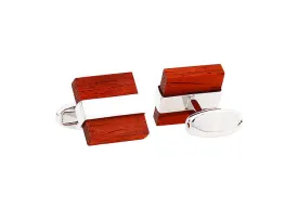 Hamilton Reddish Brown Wooden Cufflinks