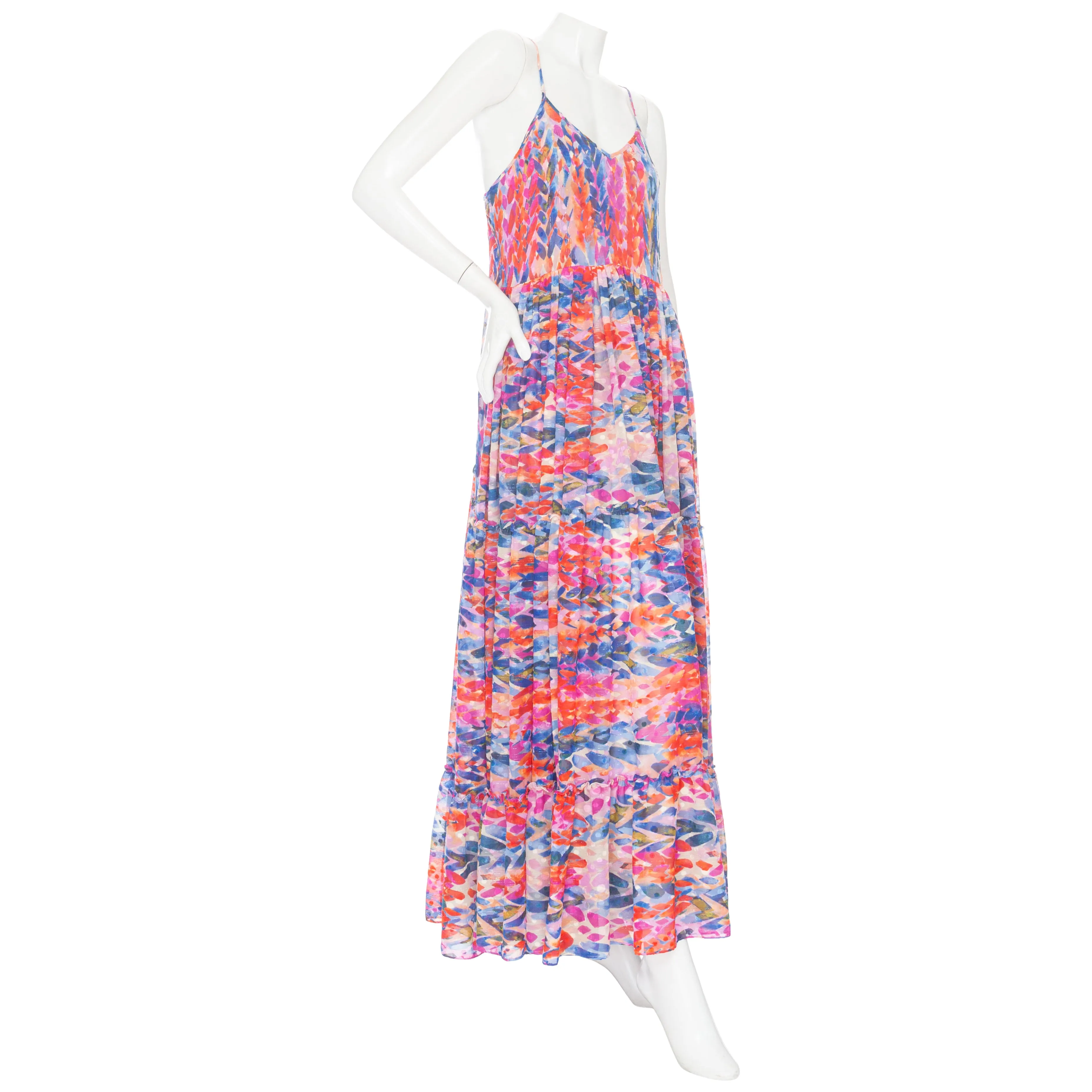 Kalita Feathers of Corfu Multicolored Maxi Dress