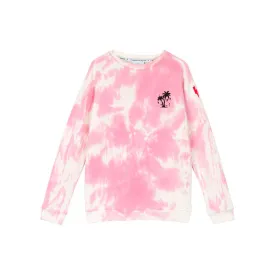 Kids Super Soft Sweatshirt - Pink and white tie dye