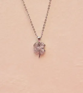 Lucky Charm Clover Necklace - Silver