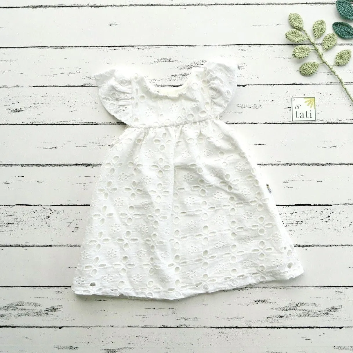 Magnolia Dress in White Petal Eyelet