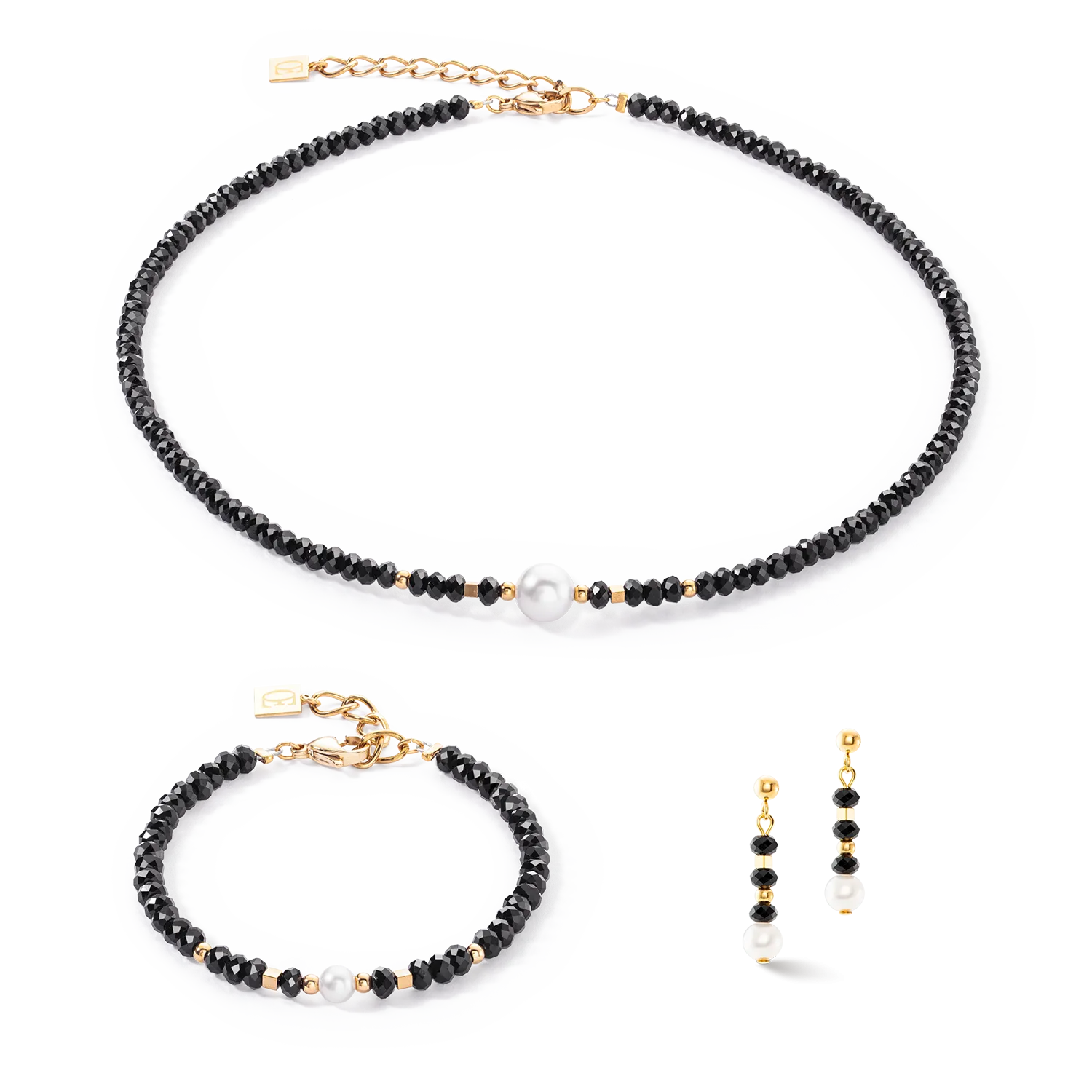 Mystic Pearl necklace gold-black