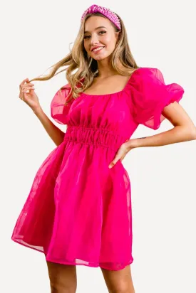 Pink Organza Babydoll Dress