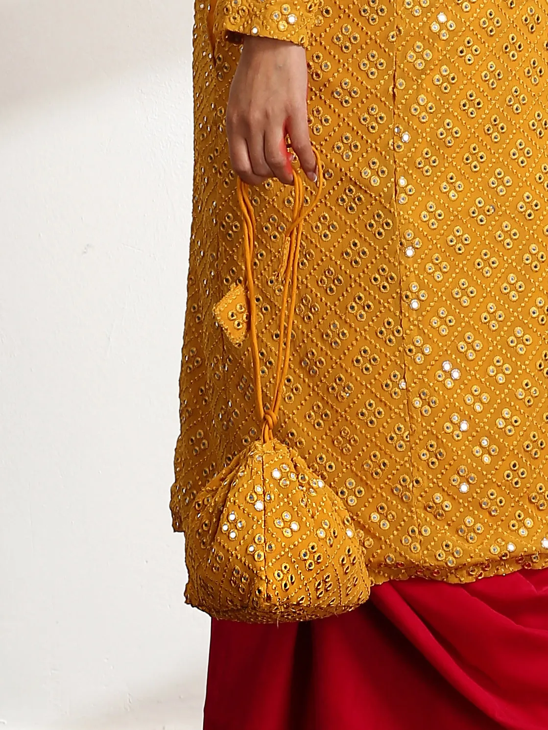 Potli - Yellow Mirror Potli