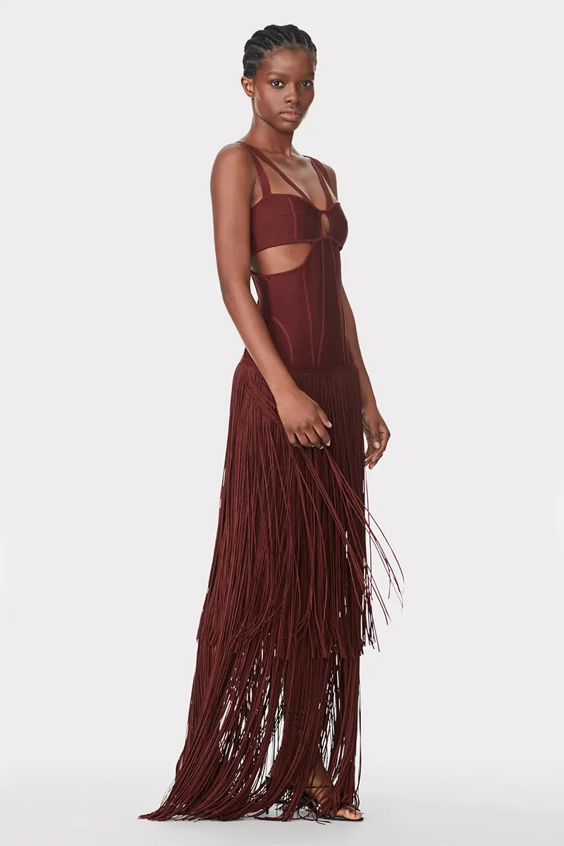 Stunning Allure Fringe Maxi Dress